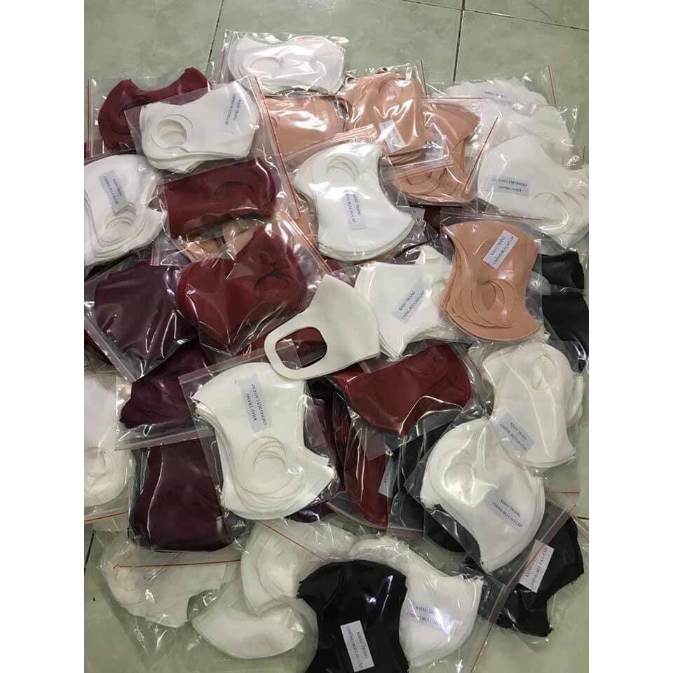 SET 10 CHIẾC Khẩu trang Vải Poly 3D Hàn Quốc Chống bụi Dày dặn Giặt và tái sử dụng nhiều lần - giao màu ngẫu nhiên