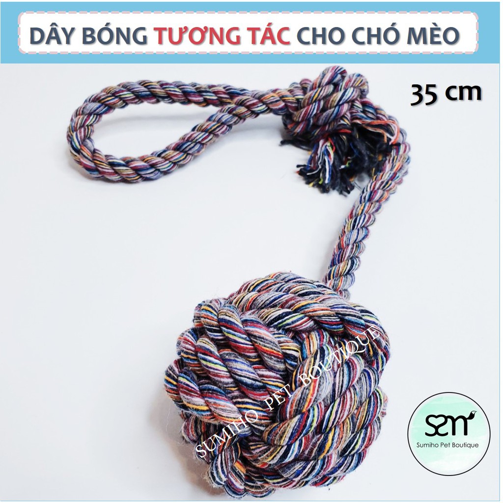 Đồ chơi tương tác với thú cưng Sumiho - Dây thừng quả bóng (Giao màu ngẫu nhiên)