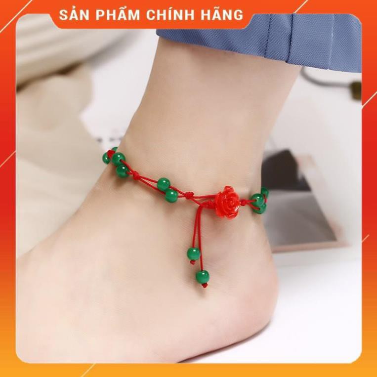 [Bản Mới Nhất] Lắc chân nữ chỉ đỏ đính hạt phong cách Hàn Quốc 14 mẫu JL61