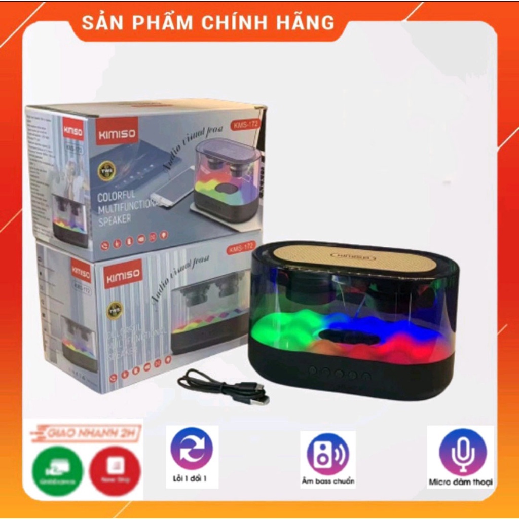 Loa Bluetooth KIMISO KMS 172 Hỗ Trợ Đèn LED Nháy Theo Điệu Nhạc, Âm Thanh Nghe Hay