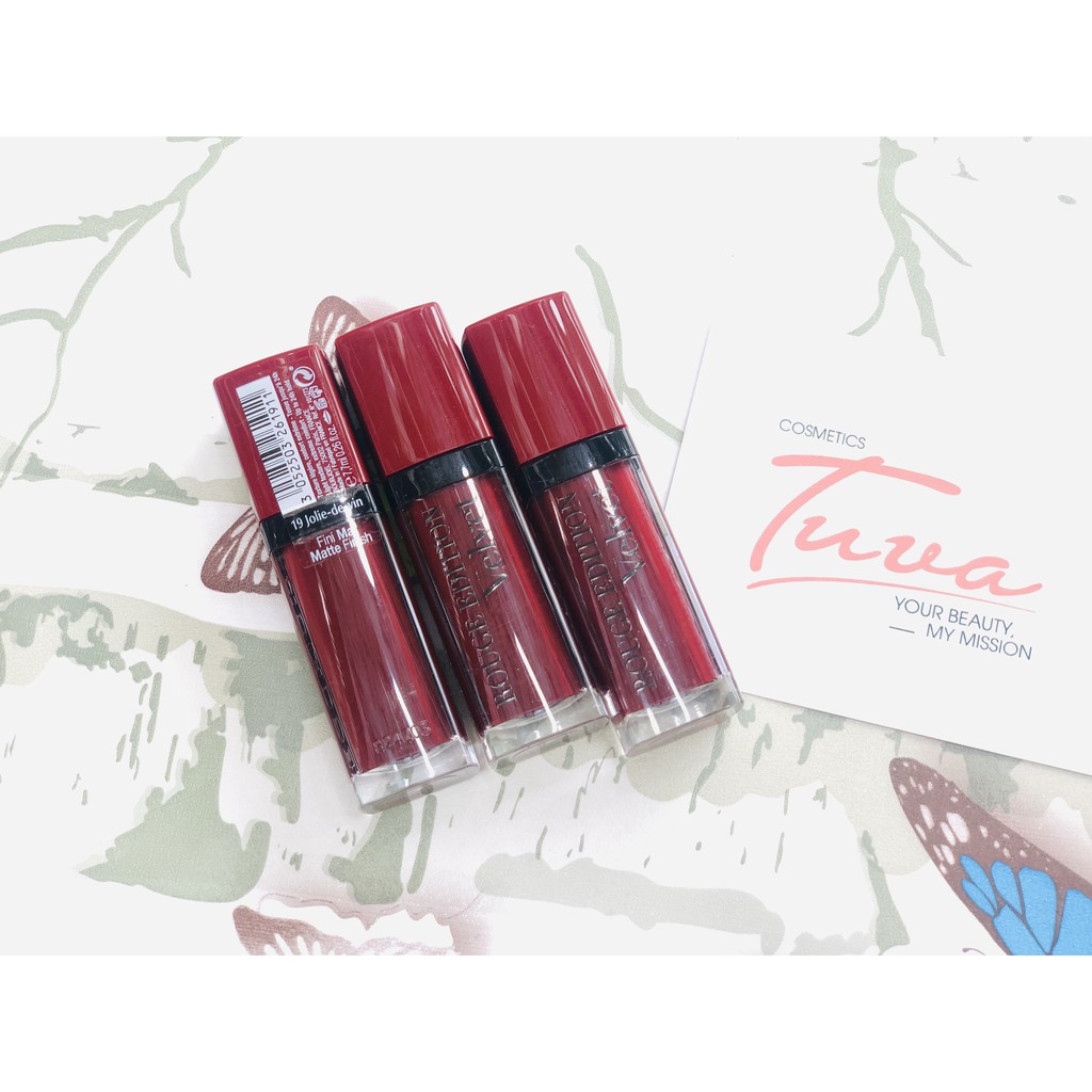 SON BOURJOIS ROUGE EDITION VELVET MÀU 19 - JOLIE-DE-VIN (ĐỎ GẠCH ÁNH CAM)