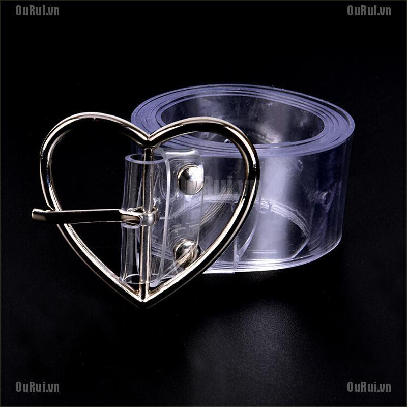 Thắt Lưng Trong Suốt Phối Khóa Trái Tim Xinh Xắn Cho Nữ