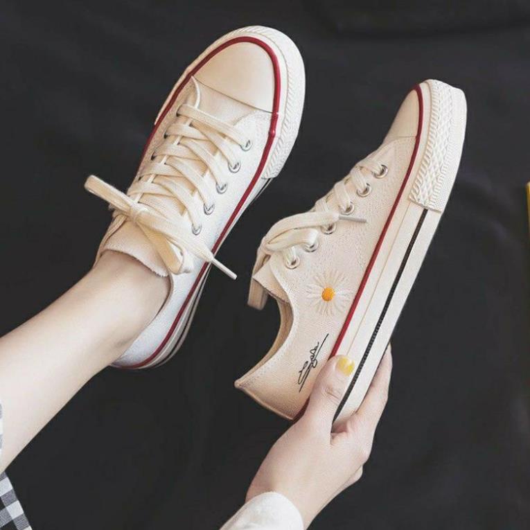 🇱🇧 ( 4 Màu ) Giày Nữ Hoa Cúc Cổ Thấp Mới 2021 Hot Trend , Giày nữ Convers cực xinh xắn thời trang :