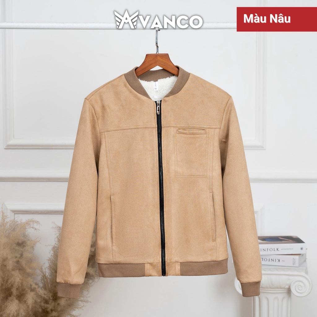 Áo bomber nam da lộn jacket Romhear lót lông, khoác mùa đông cao cấp mẫu mới Avanco AV88