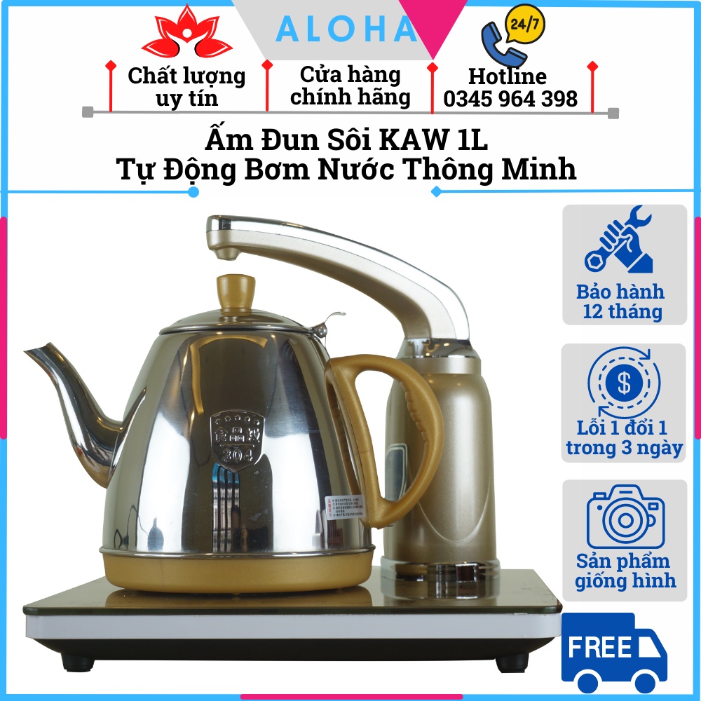 Bộ Ấm Đun Nước Siêu Tốc Pha Trà- Ấm Đun Sôi Tự Động Bơm Nước Thông Minh Tiện Dụng - An Toàn Loại Vàng Cao Cấp