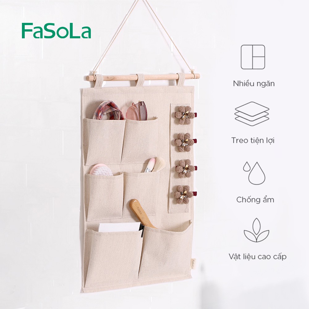 Túi vải treo tường 3 ngăn, 6 ngăn FASOLA FSLPS-292A