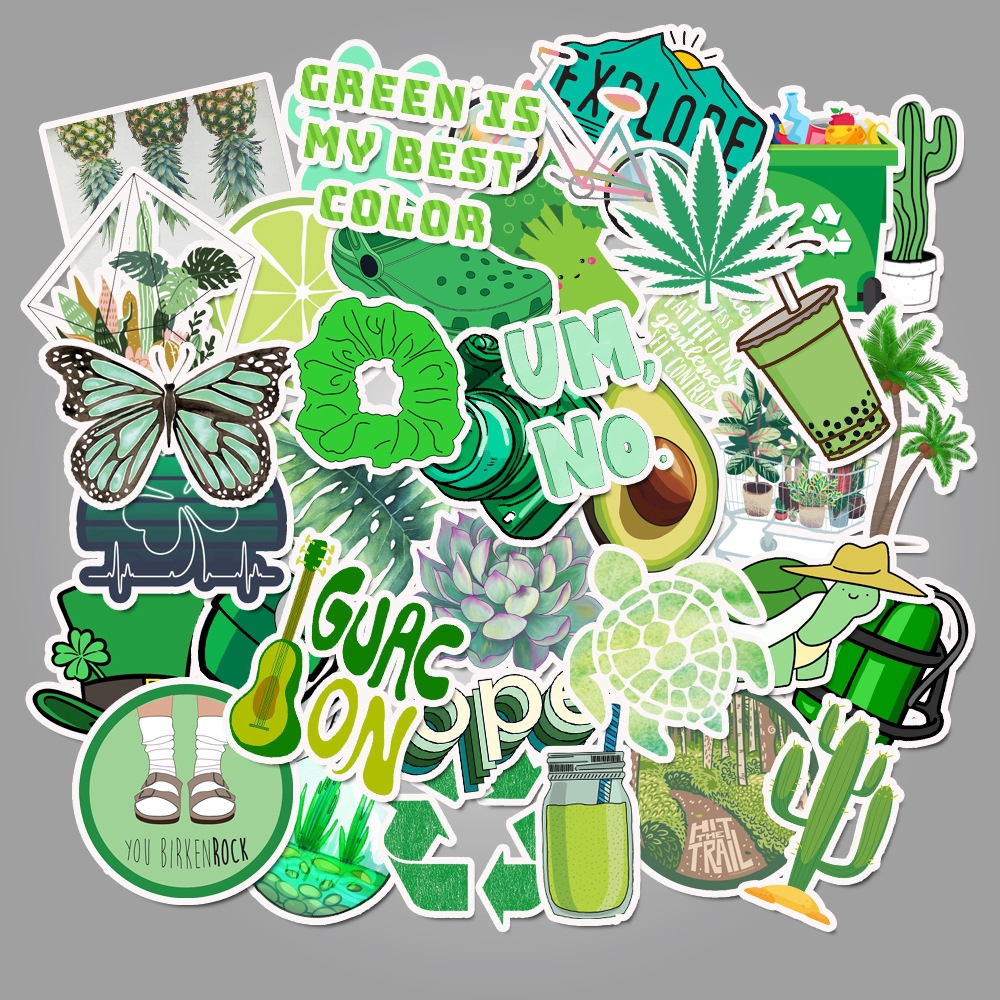 Sticker Set 50 Miếng Dán Trang Trí Thân Thiện Với Môi Trường