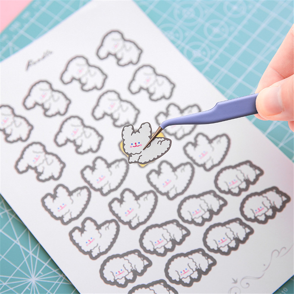 Bộ dụng cụ nhíp gắp giấy màu macaron bằng thép không gỉ tiện lợi