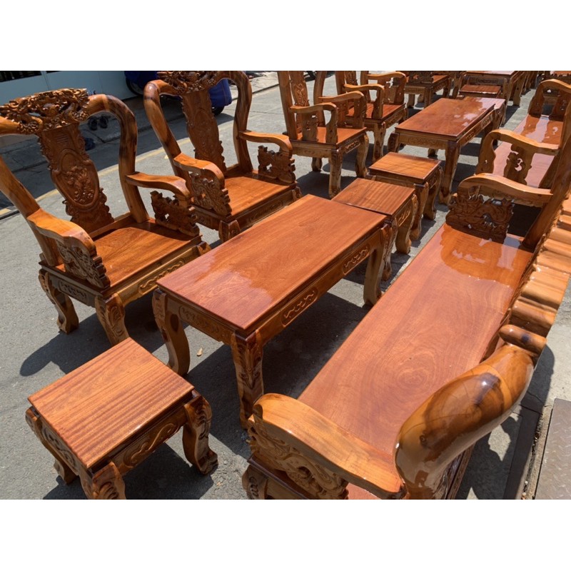 Bộ Salon bàn ghế gỗ 6 món 100% gỗ tự nhiên