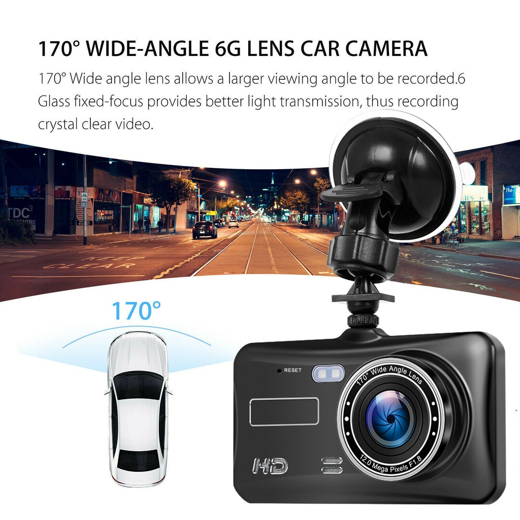 Camera hành trình A6 170 độ WIDE-ANGLE 6G LENS CAR CAMERA màn hình LCD 4.0'' Chất lượng hình ảnh 1080P | BigBuy360 - bigbuy360.vn