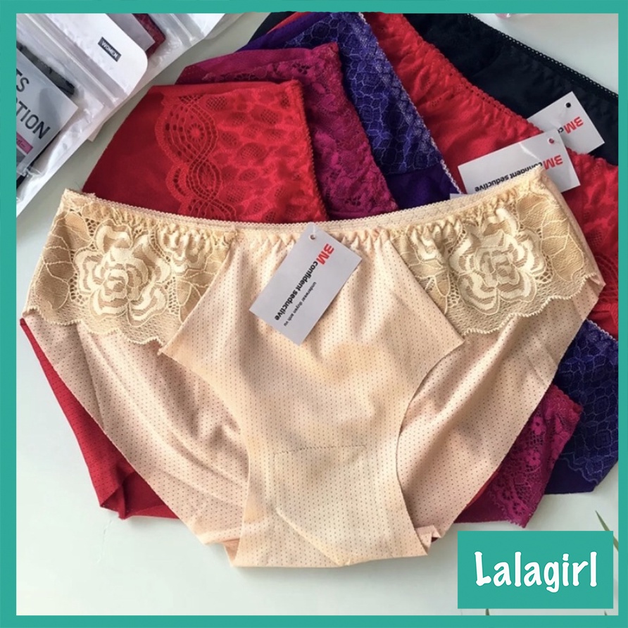 Quần Lót Nữ Su Thông Hơi Phối Ren Sexy Co Dãn 4 Chiều Mềm Mại Thoáng Mát