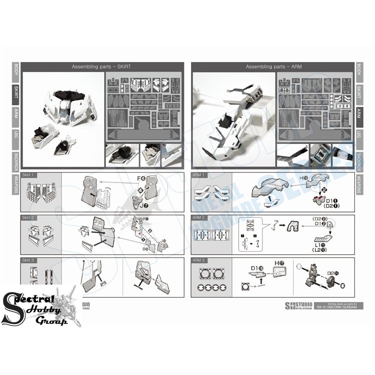 Đồ độ mô hình cho MG MGEX Unicorn gundam Etching Part Metal Detail Tonic