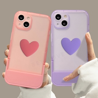 Ốp Điện Thoại Silicon Mềm Trong Suốt Có Giá Đỡ Hình Trái Tim Cho iPhone 7 8 Plus 11 12 13 Pro MAX X XR XS MAX SE 2020 2022