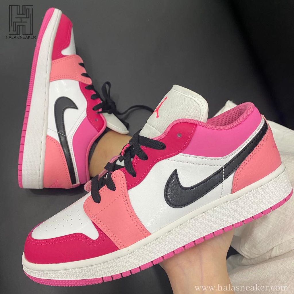Giày Nike Jordan 1 Low- HÀNG CHÍNH HÃNG- Air Jordan 1 Low Pink Red- Giày Sneaker Thể Thao Nữ 553560-162 -Halasneaker.com