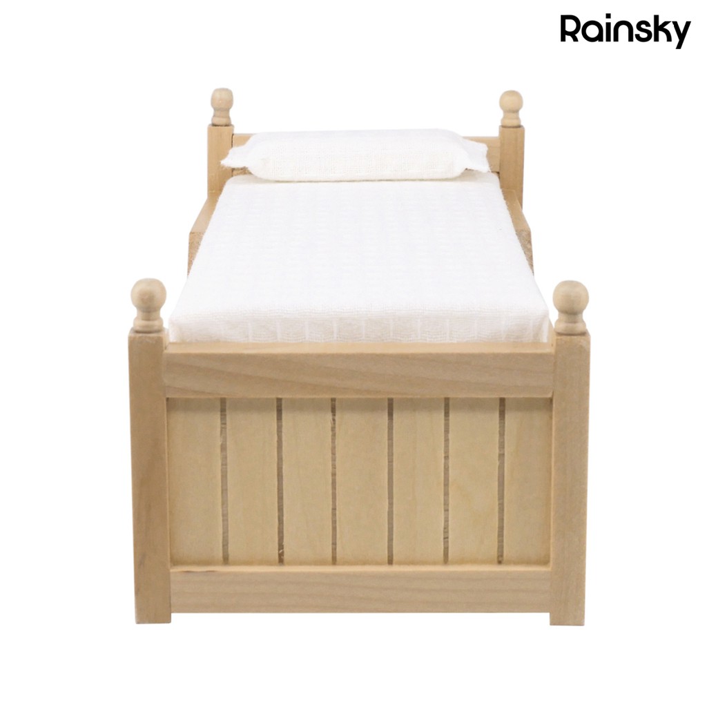 Giường Ngủ Mini Có Ngăn Kéo Cho Nhà Búp Bê Rainsky01