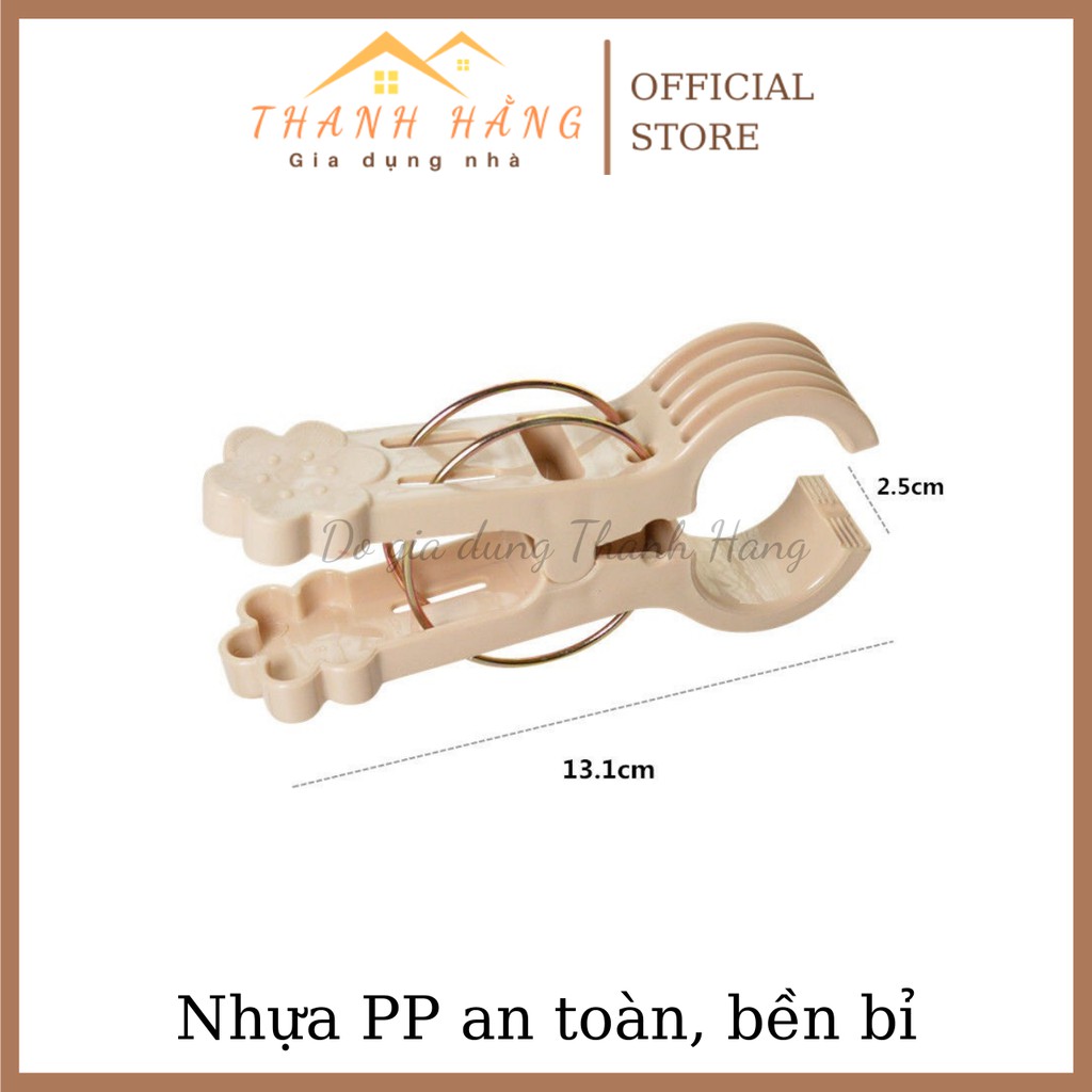 Set 4 kẹp quần áo khăn bản to freeship kẹp hình hoa