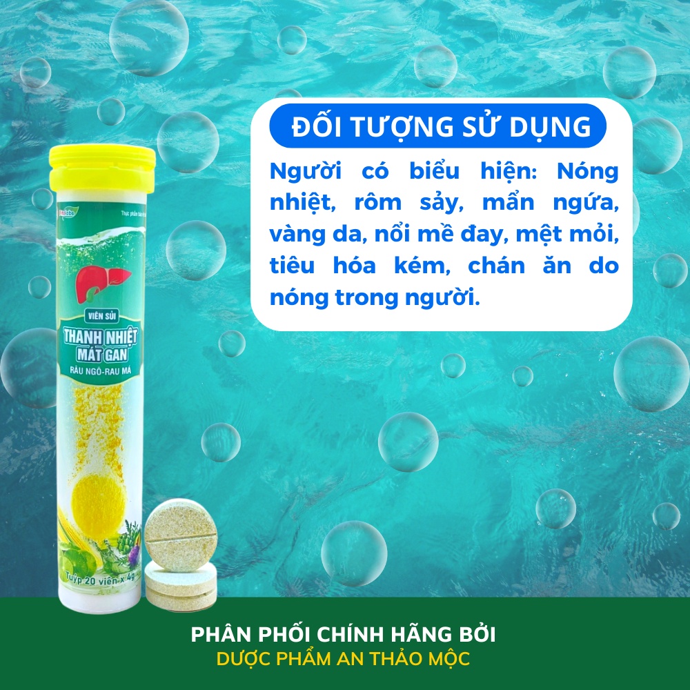 Viên sủi Fitolabs thanh nhiệt mát gan tăng cường chức năng làm mát gan cải thiện nóng trong.tuýp 20 viên