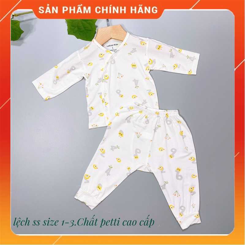Đồ bộ dài tay cho bé sơ sinh, quần áo sơ sinh bé trai bé gái họa tiết đáng yêu vải pettit sợi tre mềm mịn _ B60