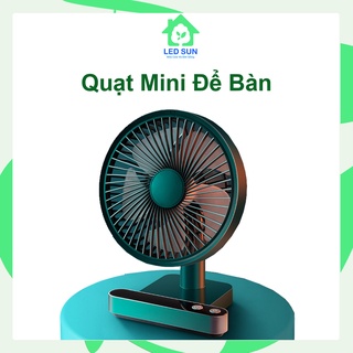Quạt mini để bàn tích điện xoay 180 độ cao cấp gồm 4 chế độ gió tiện lợi thời gian sử dụng lên đến 8h