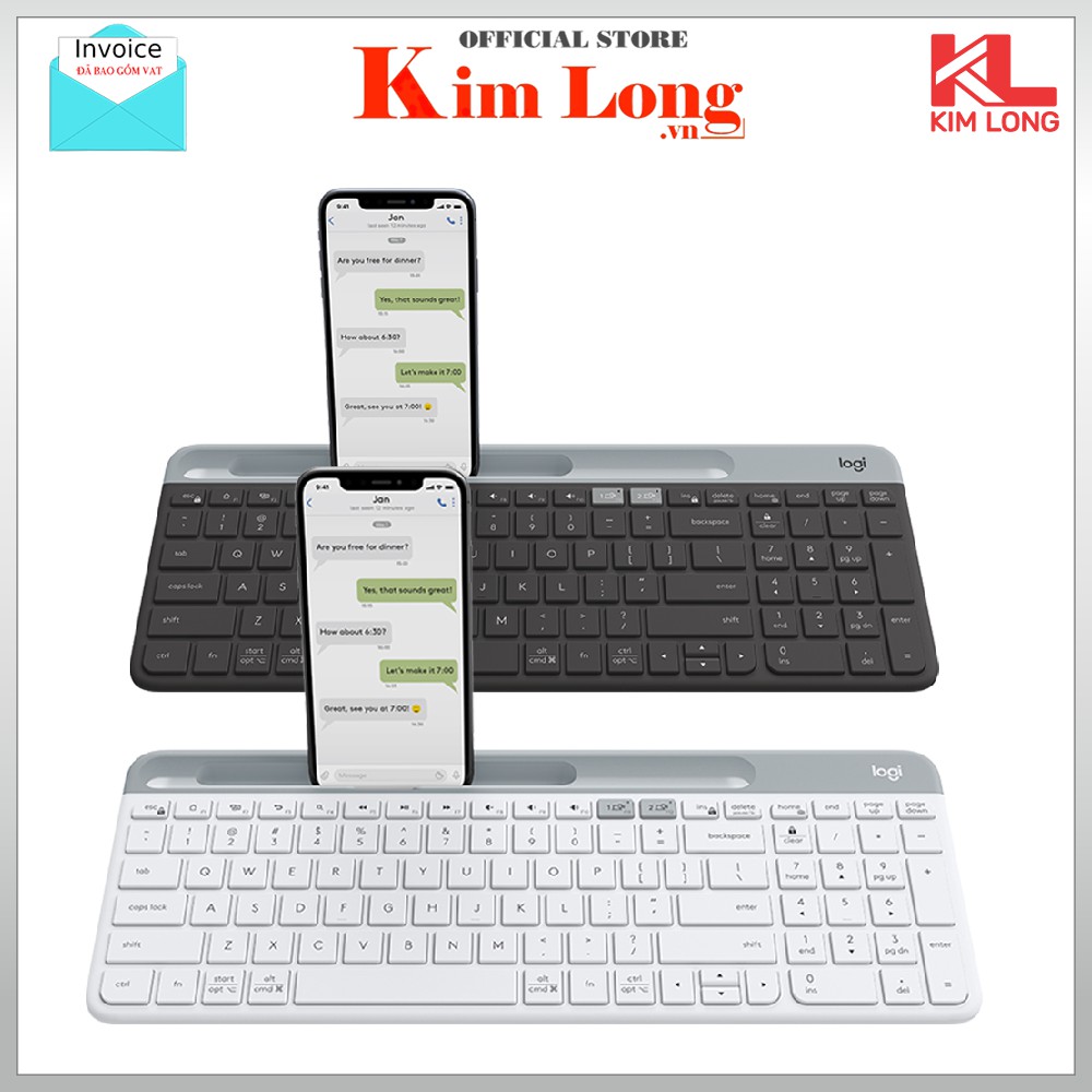 Bàn phím Logitech K580 không dây bluetooth Slim Multi device - Kết nối đa thiết bị, bluetooth, USB Unifying - Chính hãng