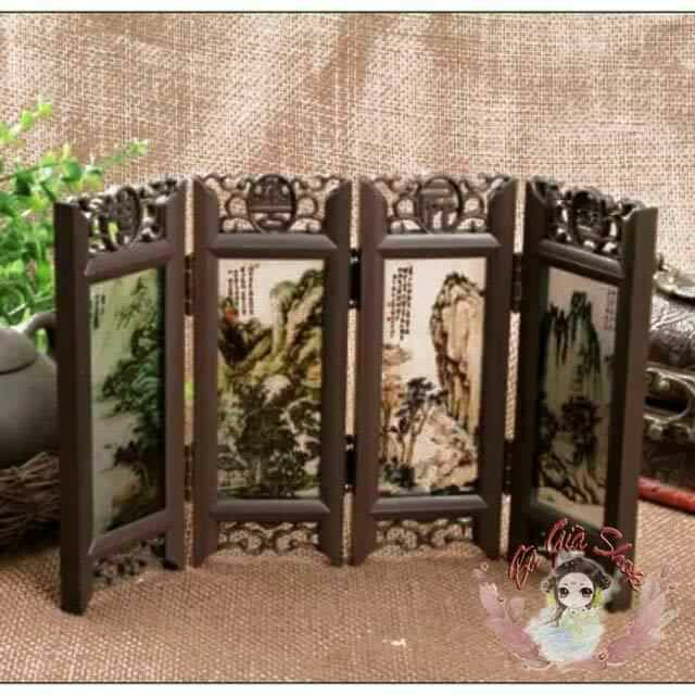 Đồ trưng bày mô hình bình phong cổ điển đạo cụ trang trí