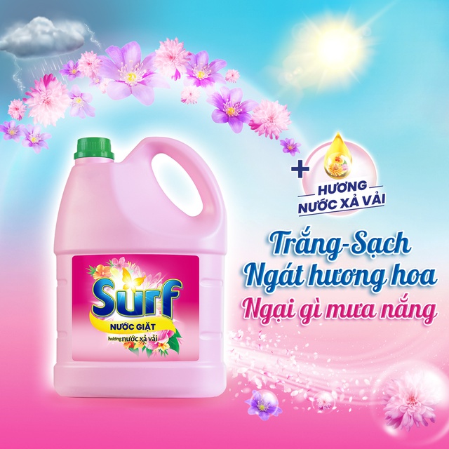 Nước Giặt Surf Trắng Sạch Ngát Hương Chai 3.6 Kg - 3.8 Kg