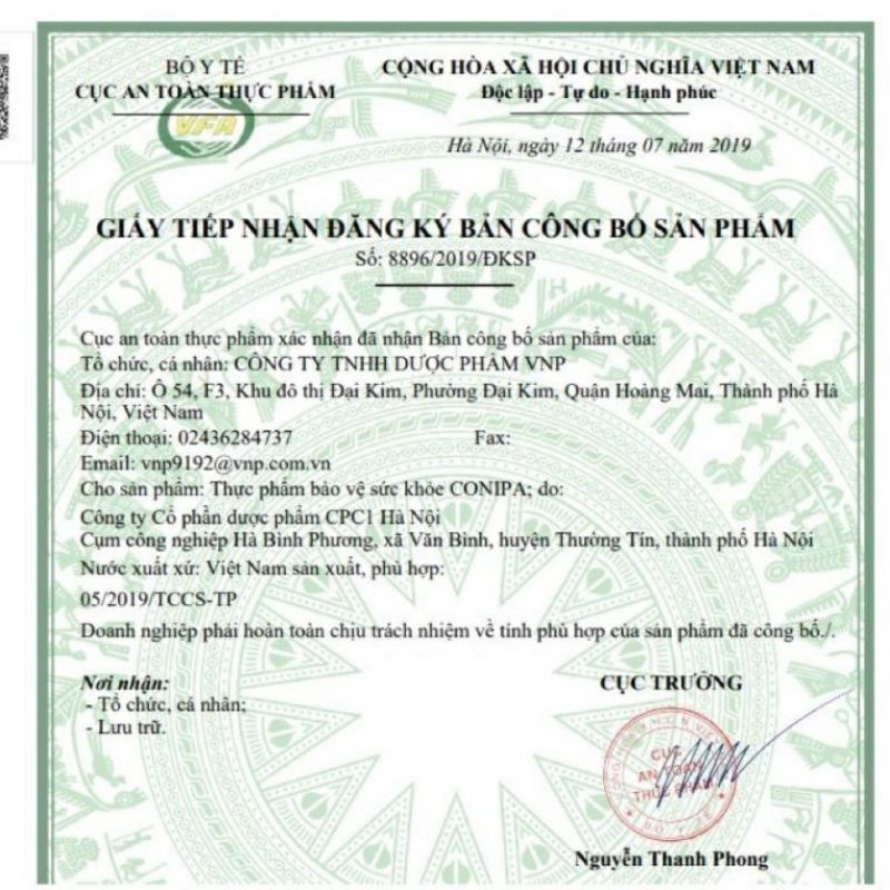 CONIPA KẼM hộp 20 ống giúp bổ sung kẽm cho bé