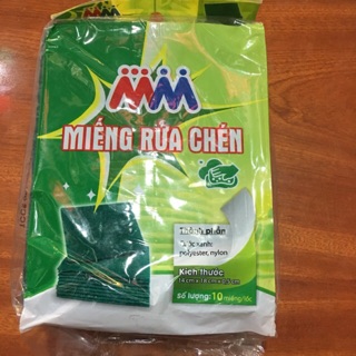 Combo 5, 10 miếng Miếng rửa chén cước xanh chà nồi