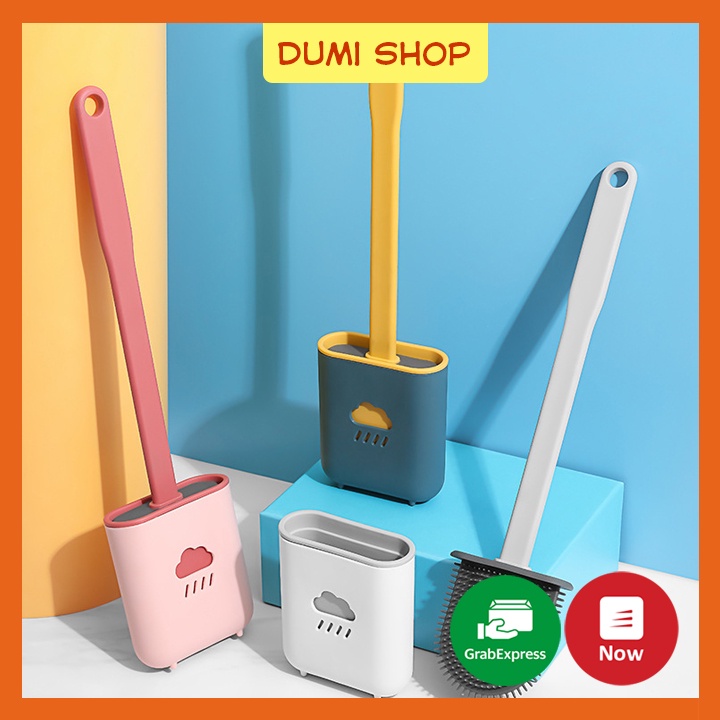 Cọ Vệ Sinh Toilet Nhà Tắm Hình Đám Mây Cao Cấp Kèm Hộp Dán Tường Tiện Dụng - Dumi Shop