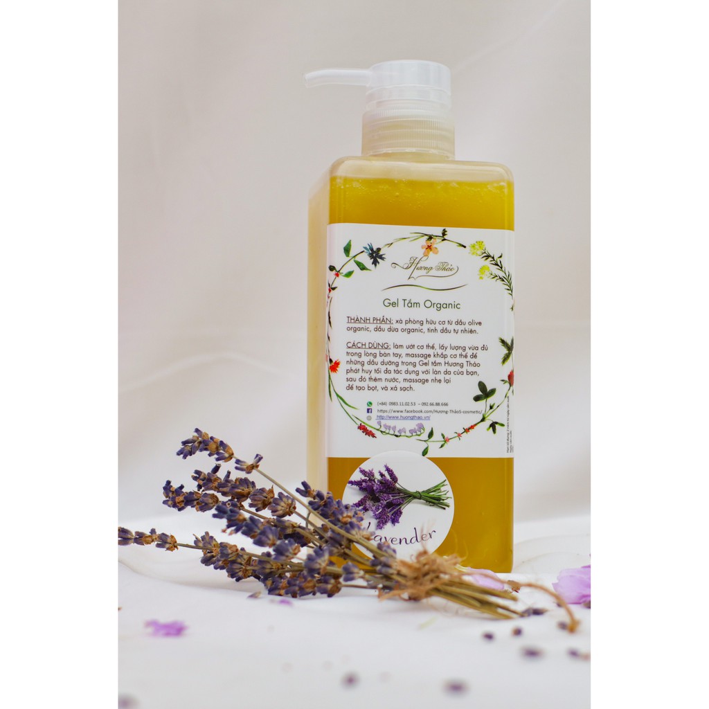 Gel tắm organic Hương Thảo mùi Oải Hương 650ml