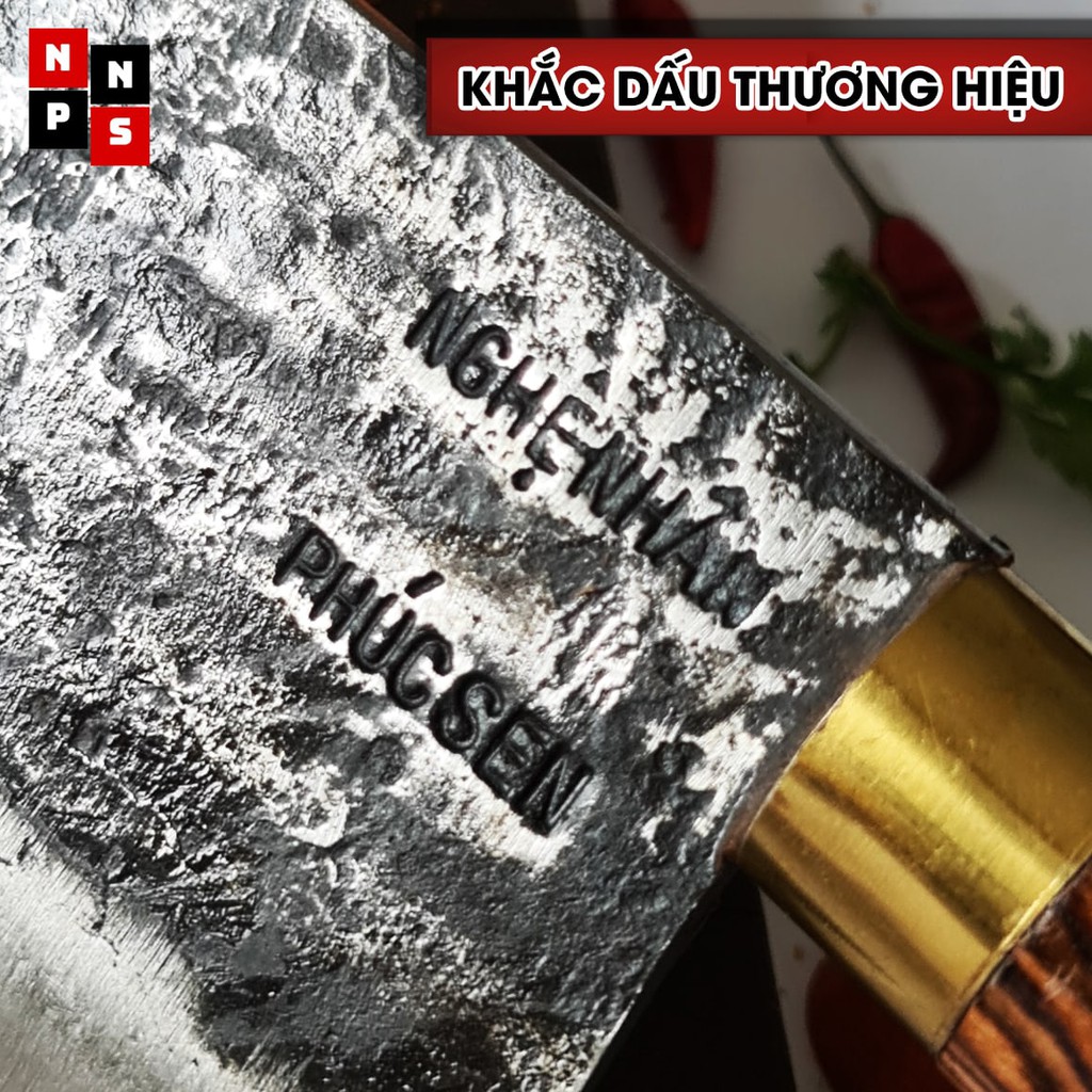 Dao Chặt Xương, Chặt Gà, Chặt Dừa, Chặt 10 Năm Không Mẻ - Cán Cẩm, Khâu Đồng - Nghệ Nhân Phúc Sen [DAO PHÚC SEN CAO CẤP]