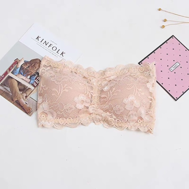 Áo bra ren không dây cài sau ren hoa