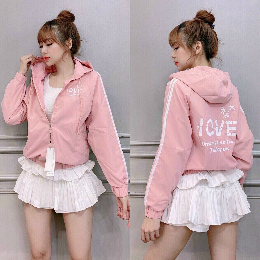 Áo khoác chống nắng dù nữ form rộng có mũ in chữ ShiNo ấn tượng MQ Fashion KD03