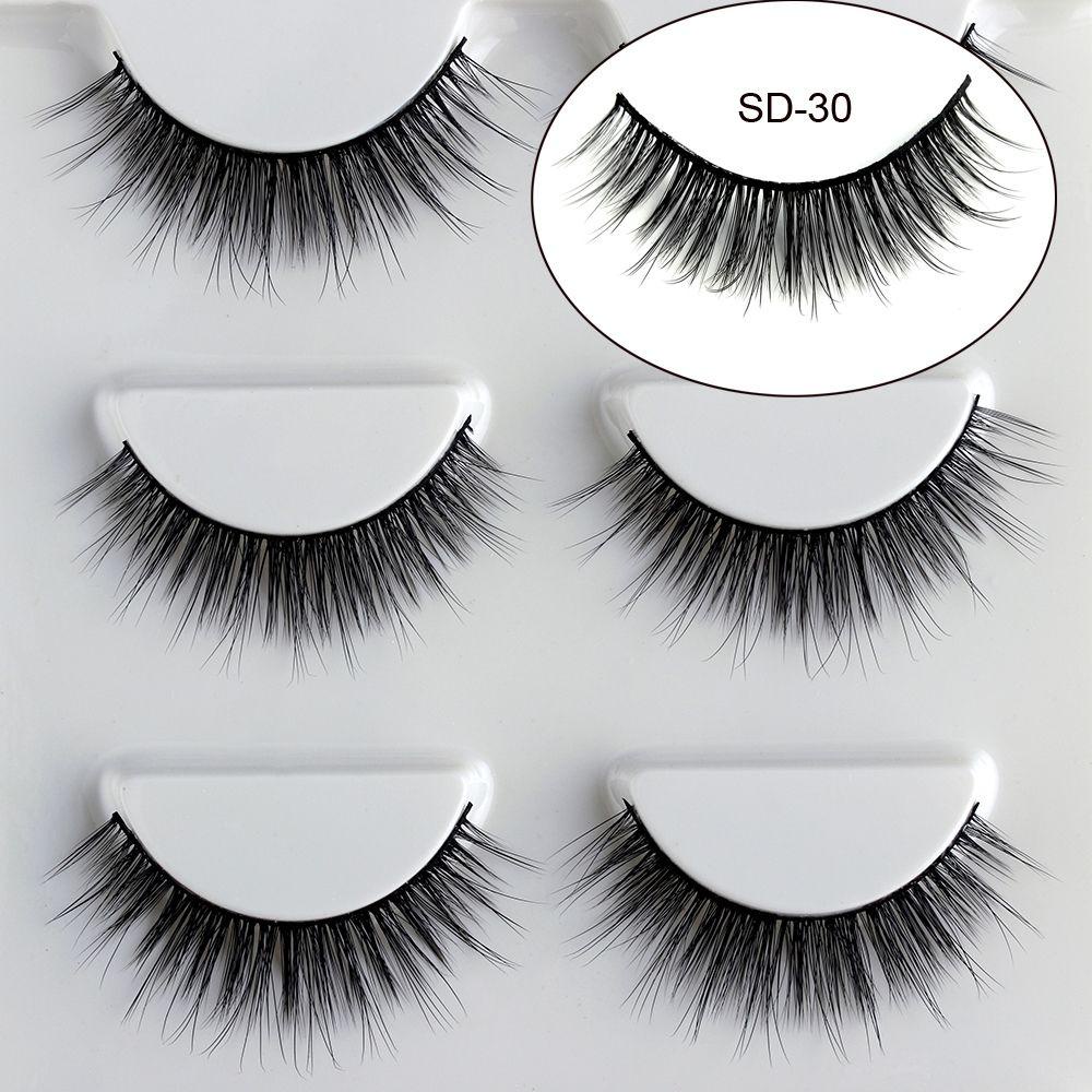 KAREN Set 3 Cặp Lông Mi Giả Sợi Tơ 3D Handmade Dày Dặn Dành Cho Trang Điểm