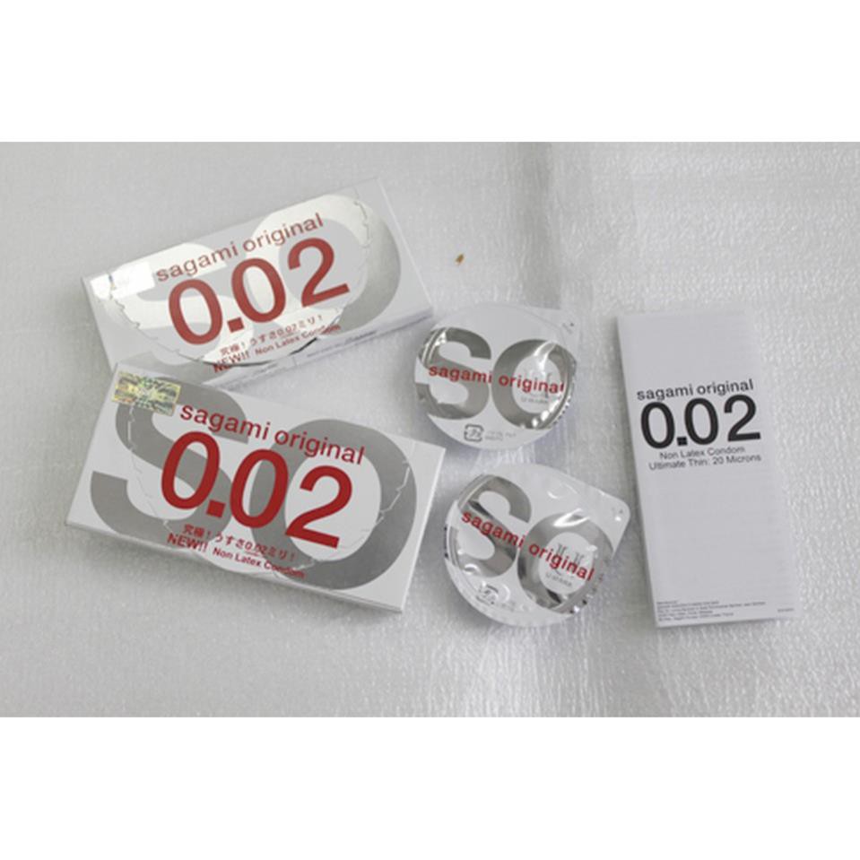 Bao cao su siêu mỏng hộp 2 chiếc Sagami ORIGINAL 0.02