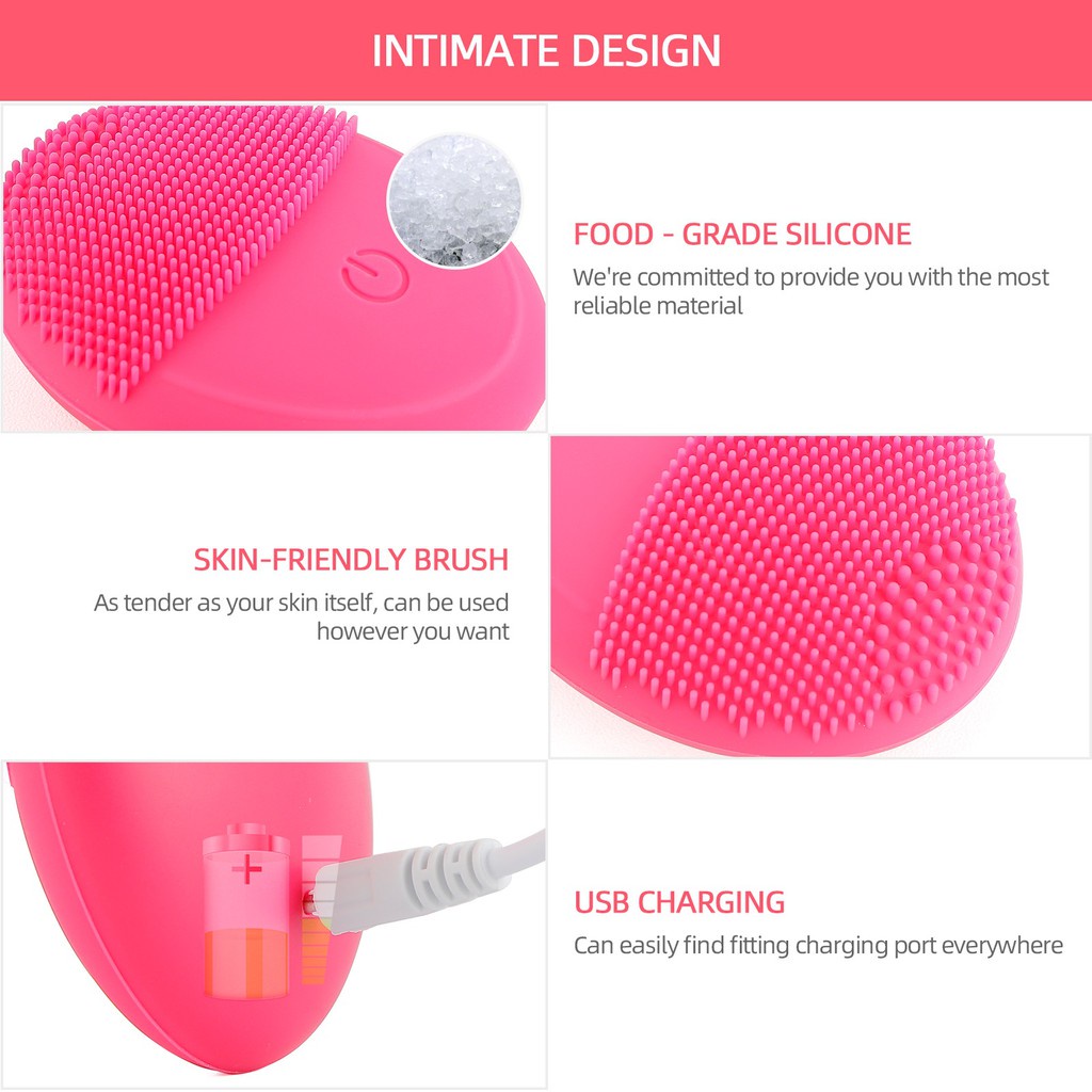 Máy rửa mặt mini FOREVERLILY bằng silicone chất lượng cao