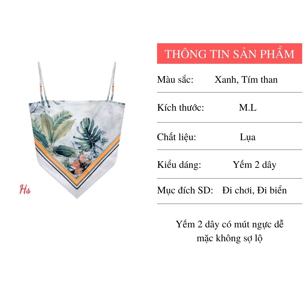 Áo yếm lụa thổ cẩm nữ hở lưng 2 dây đi biển có mút ngực dễ mặc thời trang hiện đại DUMISA AY01 | BigBuy360 - bigbuy360.vn