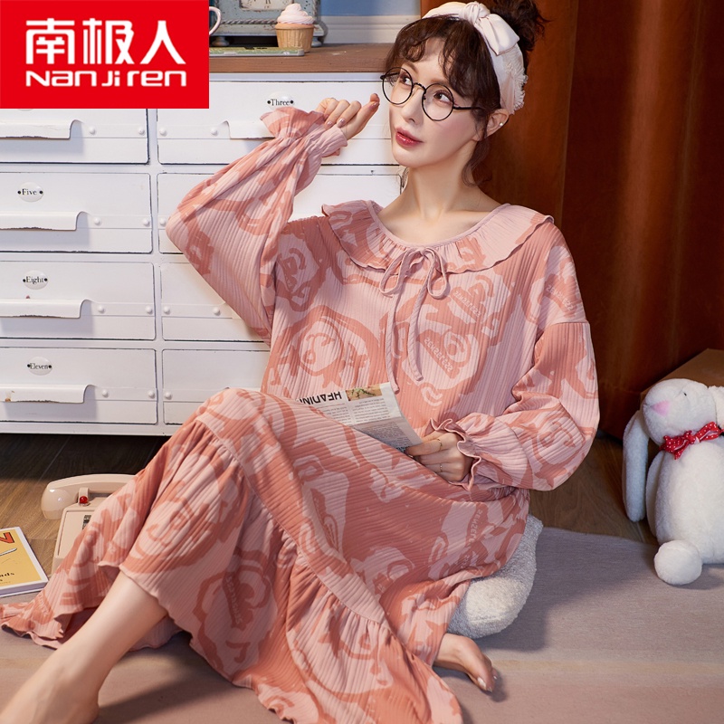 Đầm Ngủ Cotton Dài Tay Size Lớn Thời Trang Hàn Quốc Dễ Thương Cho Nữ | BigBuy360 - bigbuy360.vn