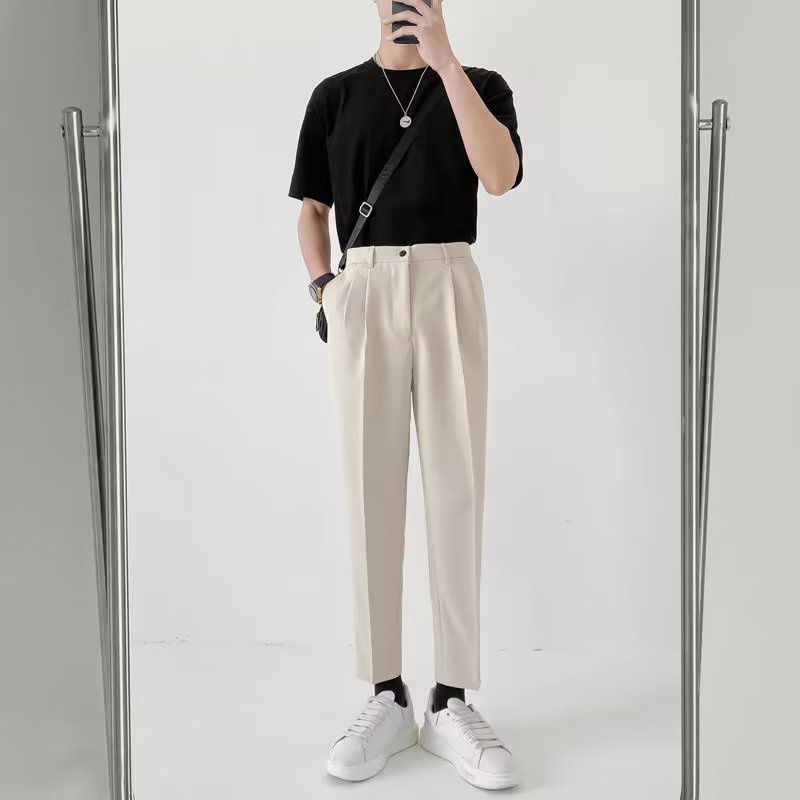 Quần Dài Ống Rộng Màu Trơn Thời Trang Nhật Bản Chất Lượng Cao Size M-3XL Cho Nam