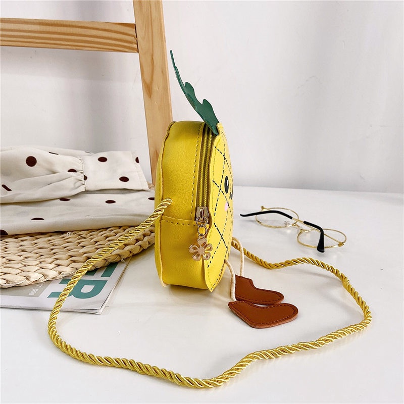 Túi Đeo Chéo mini Họa Tiết Hoạt Hình Trái Dứa Thời Trang 2022 Cho Bé Gái