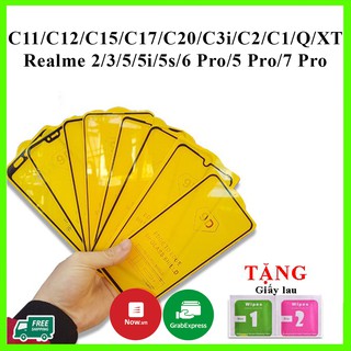 Kính cường lực realme 5 5i 5s 2 Pro 5 Pro 3 Pro Q 6 Pro 6s 6i 7i 7 Pro 8 Pro Full Màn Tặng kèm khăn lau màn hình [THF]