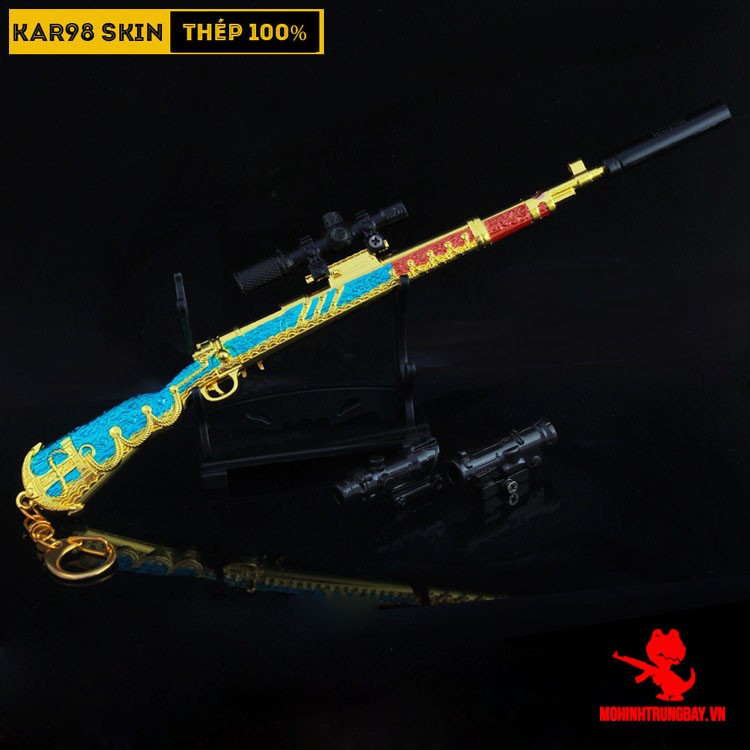 Mô Hình PUBG Kar98 Skin Hải Tặc Tặng Kèm 3 Scope Và Kệ Trưng Bày 19cm