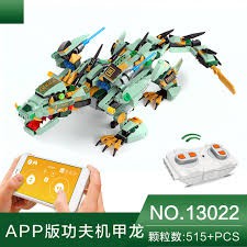 Lego Technic - Mould King 13022 ( Xếp Hình Rồng Xanh Ninjago Movie Có Điều Khiển Từ Xa 515 Mảnh )