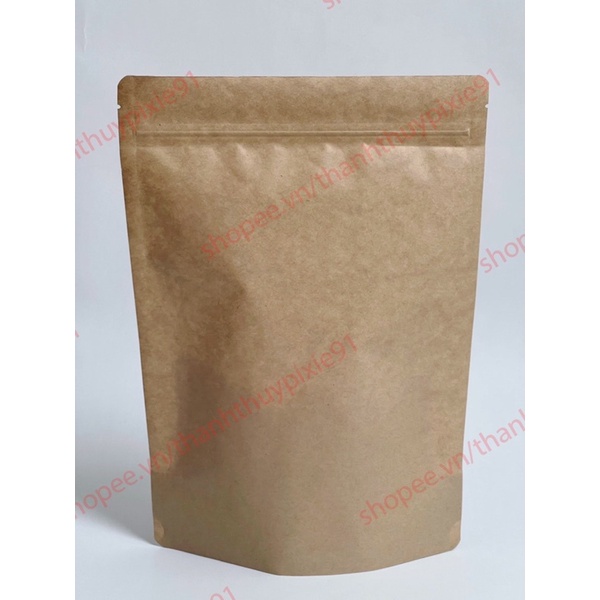 1KG Túi Zip Giấy - Túi giấy kraft craft đựng bánh kẹo - Túi đựng thực phẩm, túi zip giấy 1 mặt trong