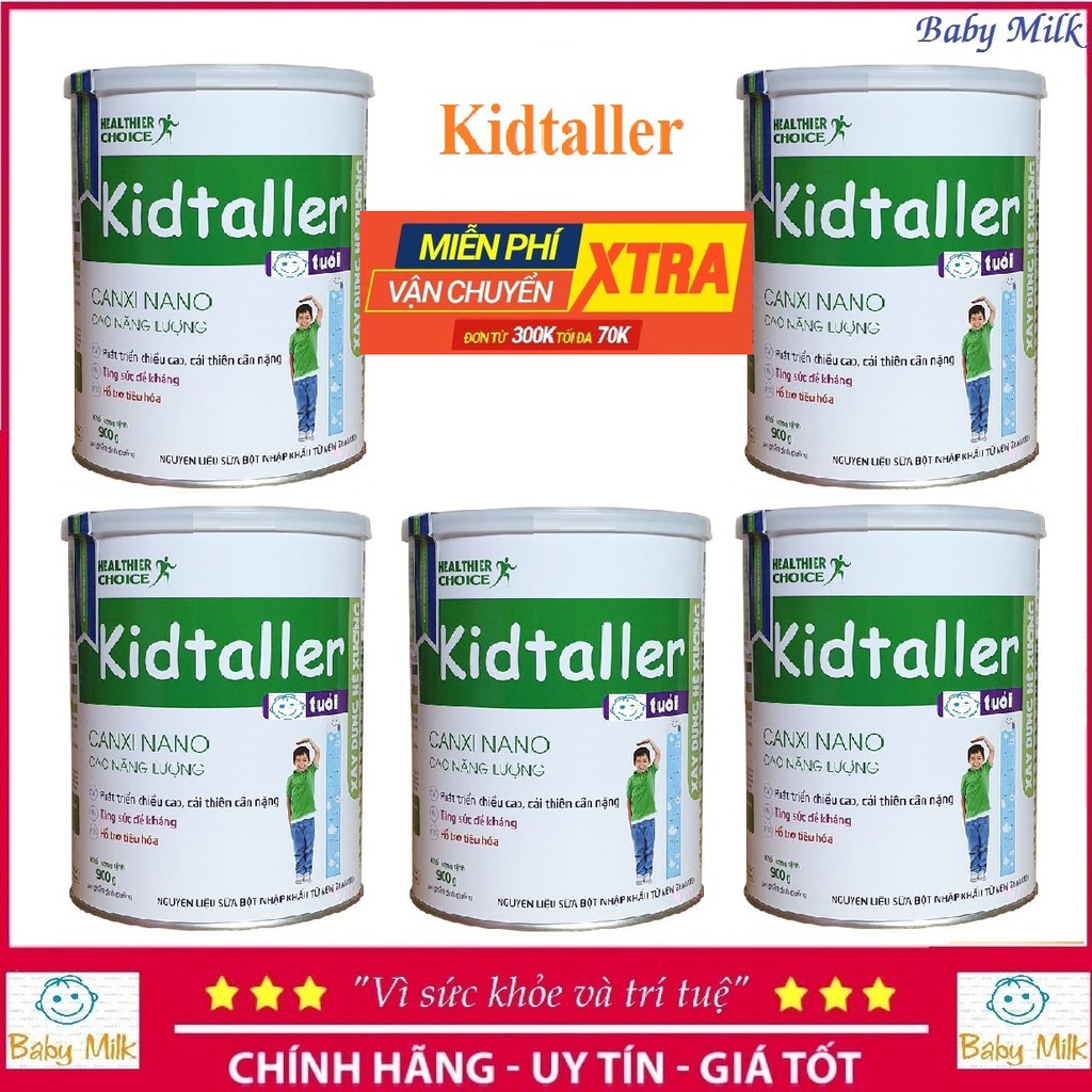 Combo 5 lon sữa bột Kidtalent 1, 2, kidtaller (900g)