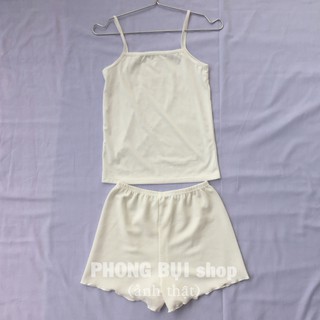 Bộ nữ mùa hè quần lụa áo hai dây chất lụa mát mẻ mềm mại freesize