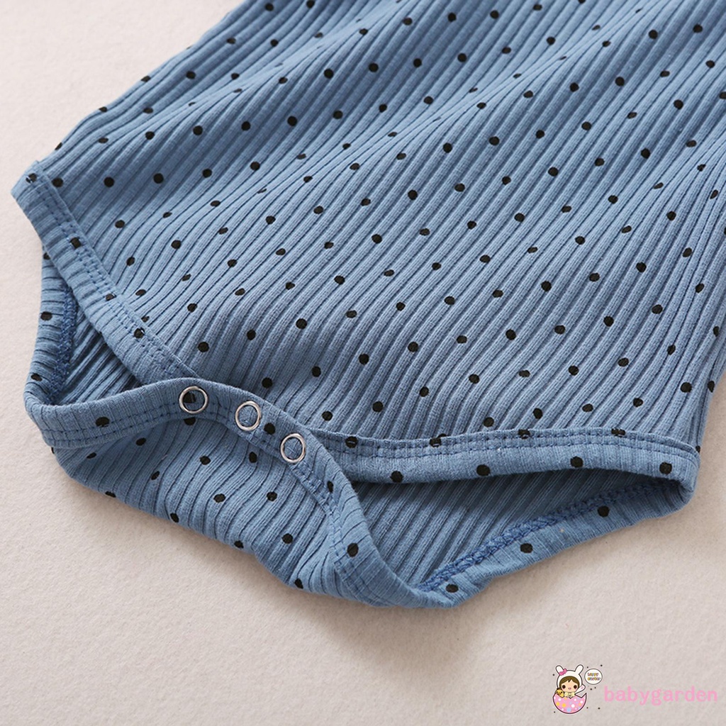 Áo Liền Quần Họa Tiết Chấm Bi Kèm Băng Đô Cho Bé