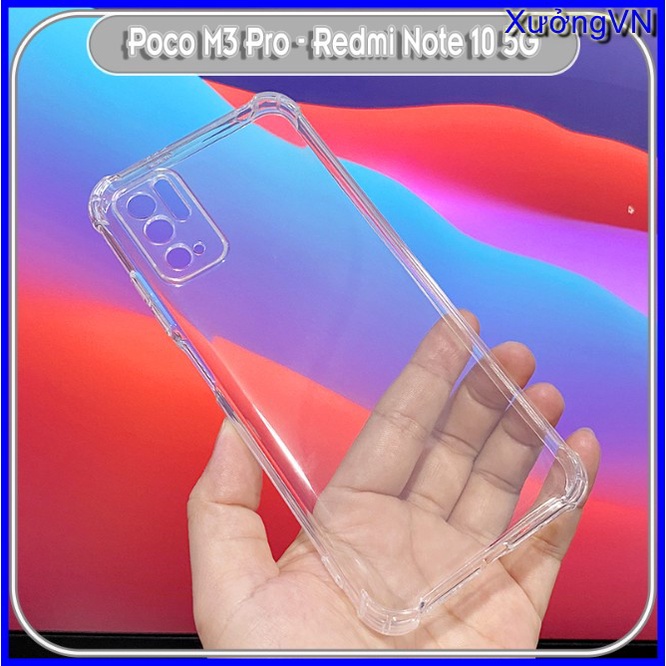 Ốp lưng silicon chống va đập trong suốt Xiaomi Redmi Note 10 5g - Poco M3 pro