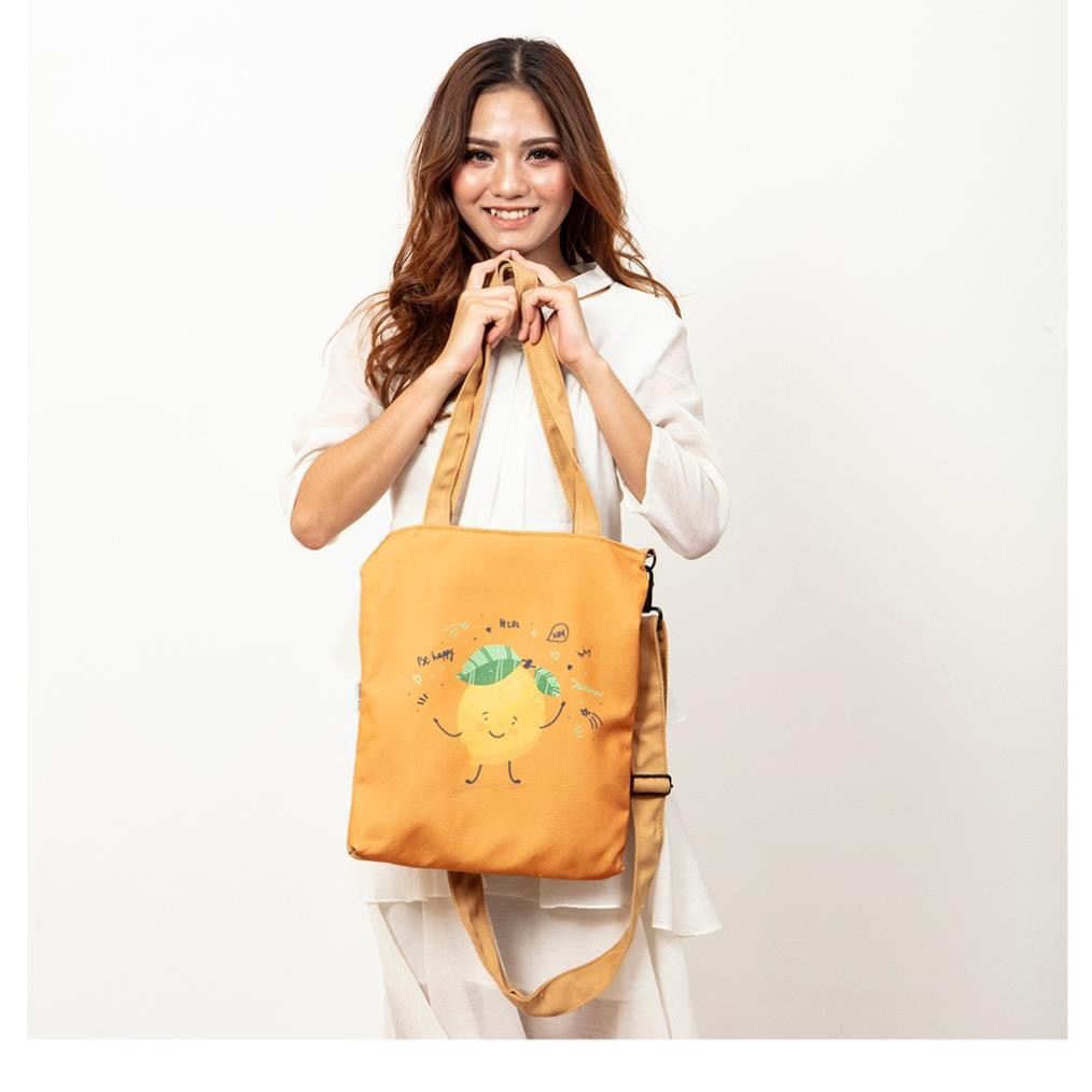 Túi tote và đeo chéo 2 trong 1 vải canvas giá rẻ shop tự chọn màu cho khách theo chương trình khuyến mãi M Studio