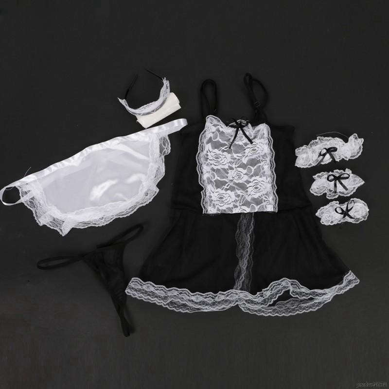 Bộ Đồ Ngủ Cosplay Hầu Gái Xẻ Sau (Đủ Phụ Kiện) MS1251 | BigBuy360 - bigbuy360.vn
